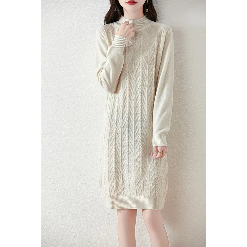 Ropa Mujer Turtleneck Warm Short Mini Dress Spring Autumn Knitwear Tops Female Turtleneck Winter Women‘s Sweater Pulls Jumper