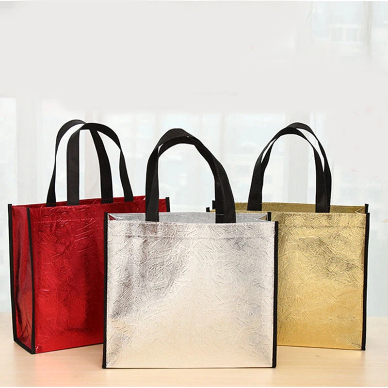 Moda impermeável Laser Shopping Bag Dobrável Eco Bag Grande Capacidade Reutilizável Shopping Bag Tote Non-woven Fabric Bag Handbag