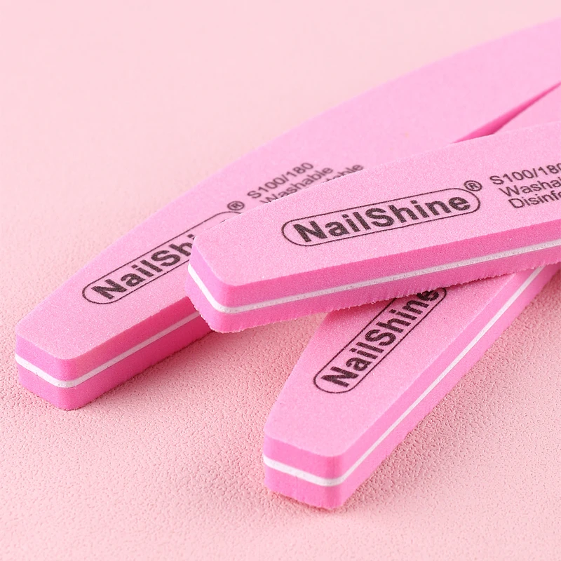 60 قطعة ملفات الأظافر الإسفنج 100/180 حصى القمر تصميم عازلة كتلة مزدوجة الجانب الملفات لأدوات رغوة الملونة للإصبع #3