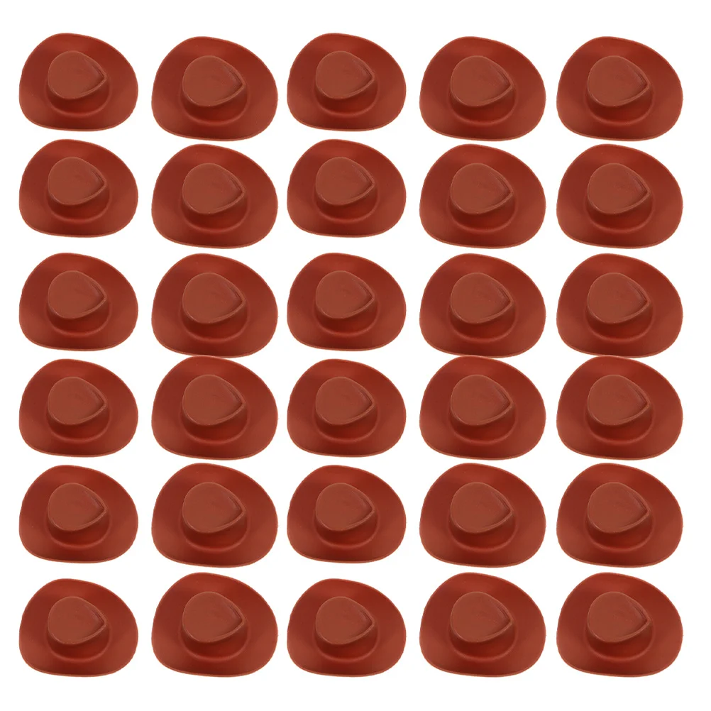 60 قطعة قبعات رعاة البقر الغربية الصغيرة براعة رائعة زينة الحفلات إكسسوارات ذاتية الصنع قبعات صغيرة لطيفة للصياغة #4