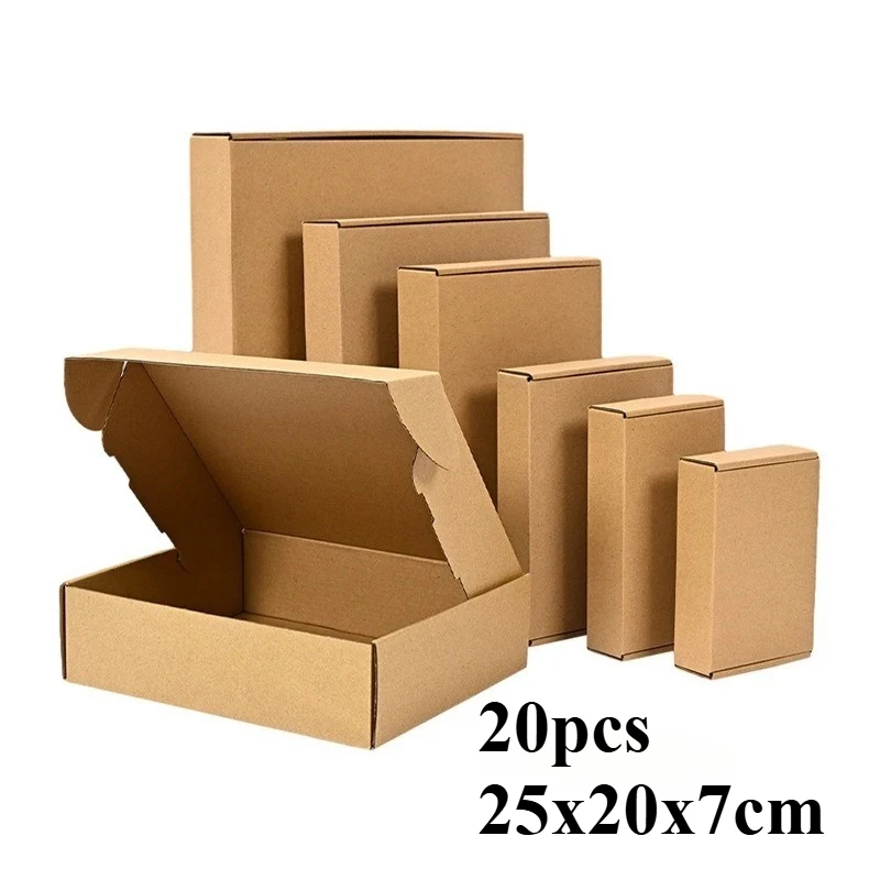 20/10PCS Golfkartonnen Doos Mailers, Bruin Kartonnen Verzenddoos Golfkarton Mailer Verzenddoos Kraftpapier Verpakking