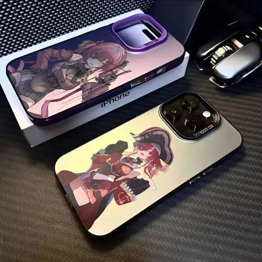 

Houshou Marin Cute VTuber Phone Case For iPhone 17,16,15,14,13,12,11,Mini,Pro,E,MAX White Candy Matte Cover