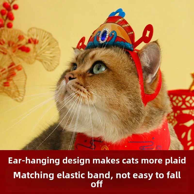 Original New Arrivals Spring Festive Ruyi Hat Cat Dog Pet New Year Decorations Pet Supplies