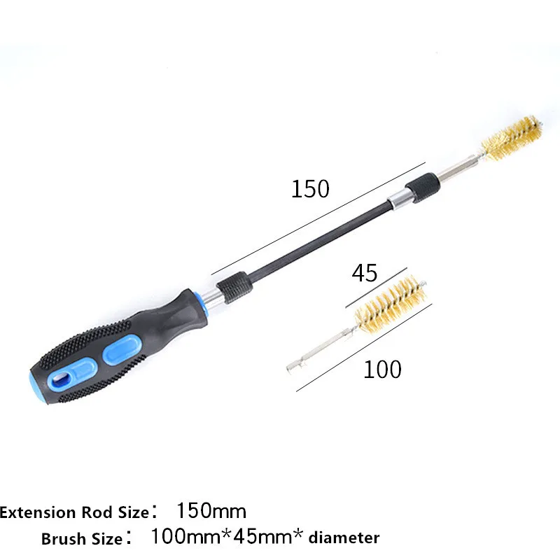 

1/4 Inch Hexagonal Pipe Brush Set of 20 Pieces, Rust Removal, Polishing, Deburring, Steel Wire, Nylon Copper Wire
