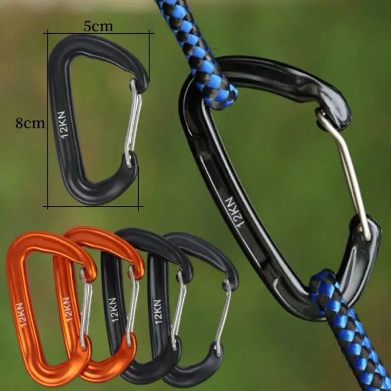 1PCS Durevole 12KN D Moschettone Chiave Filo di Alluminio Cancello Molla Clip di Bloccaggio Zaino Amaca Campeggio Trekking Arrampicata Attrezzature