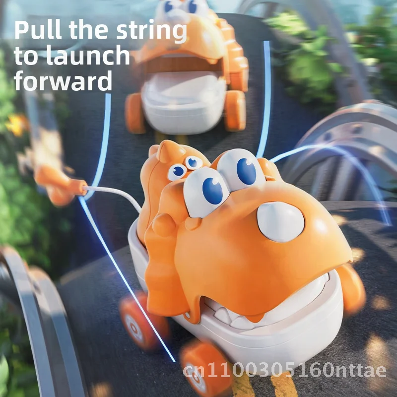 الإبداعية ديناصور سحب سلسلة لعبة سيارة الكرتون القرش الثلاثي التنين رياض الأطفال هدية لعبة تفاعلية للأطفال #4