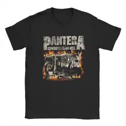 Men's Pantera Vintage Flames T Shirts Band Black Metal Rock Music Pure Cotton Novelty Short Sleeve Crew Neck Tee Present T-Shirt