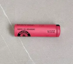 2pcs/lot for Sanyo UR14500AC 3.7V 740 mAh flat head lithium battery