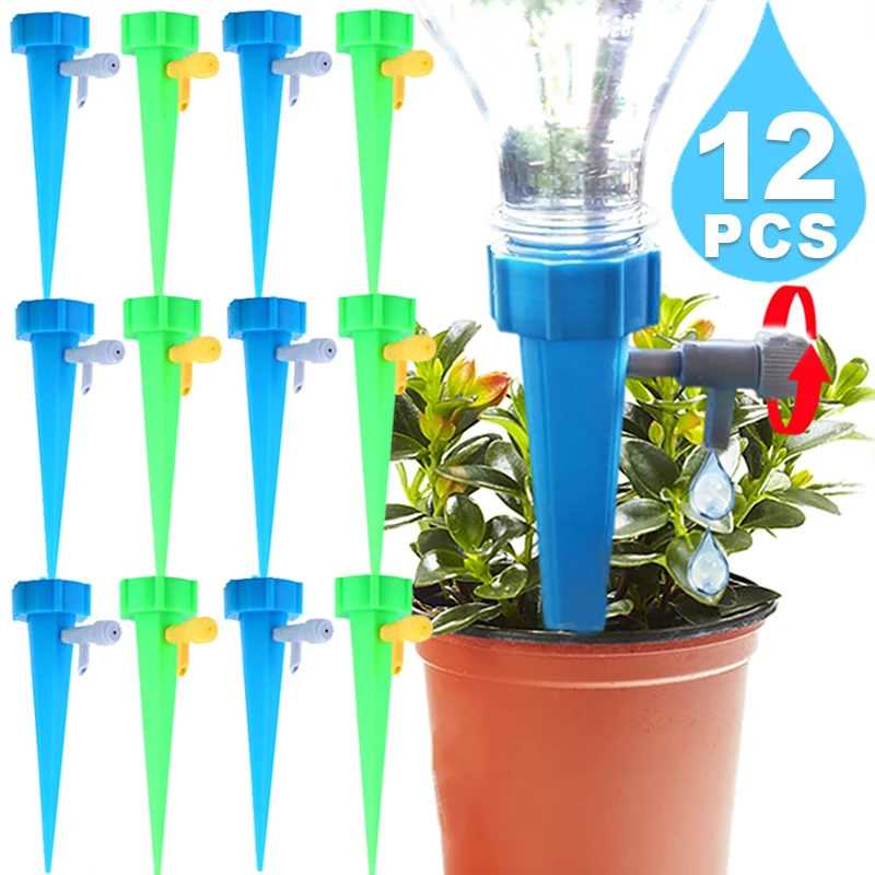 12/6/3/1pcs Self-Watering Kits Automatic Drip Irrigation Adjustable Control Valve Watering System Device For Garden Flower Plant