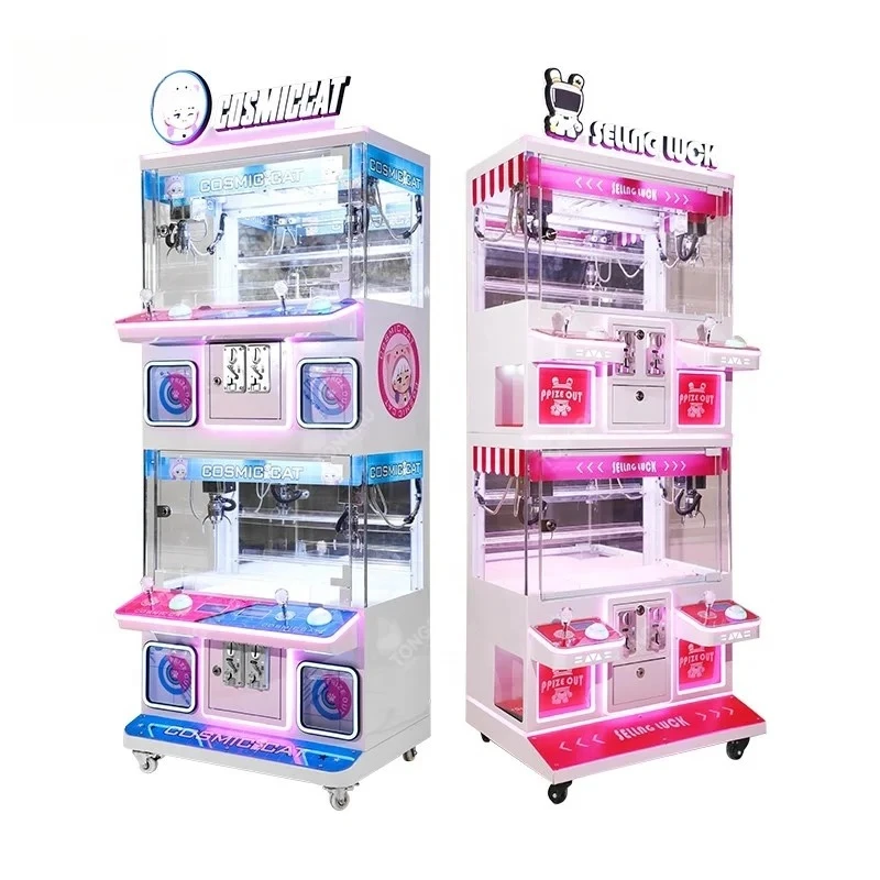 

Mini Claw Machine with Bill Acceptor 4 Players Doll Crane Toy Catcher Prize Game Machines Mini Plush Crane Claw Machine Boutique