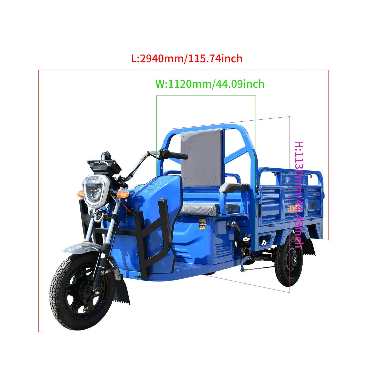 Electric Tricycle Cargo For Adult 800W Cargo Bike 60V45A Multifunctional 3 Wheeled Delivery Vehicle Range 60KM Electric Tricycle