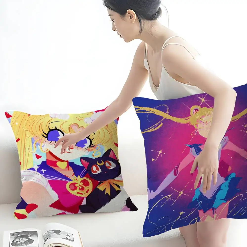 Supernatural Girl S-Sailor Moon Anime Cushion Cover Decorative Pillow Sofa Home Decor case pillow cases