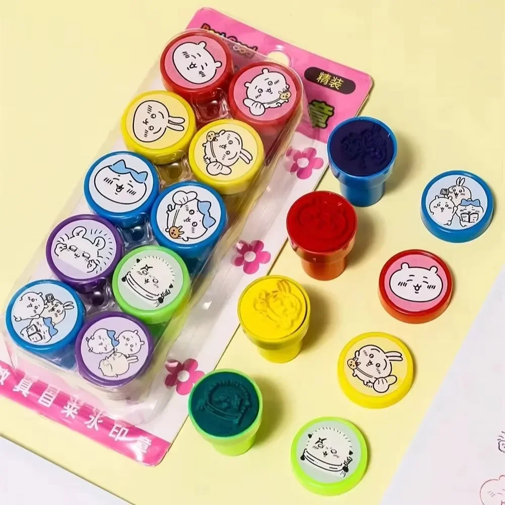 Cute Chiikawa Cartoon Stamps (10 Images), Creative Stamps, Mini Stamps, Drawing and Coloring, Teacher's Award, Back-to-School