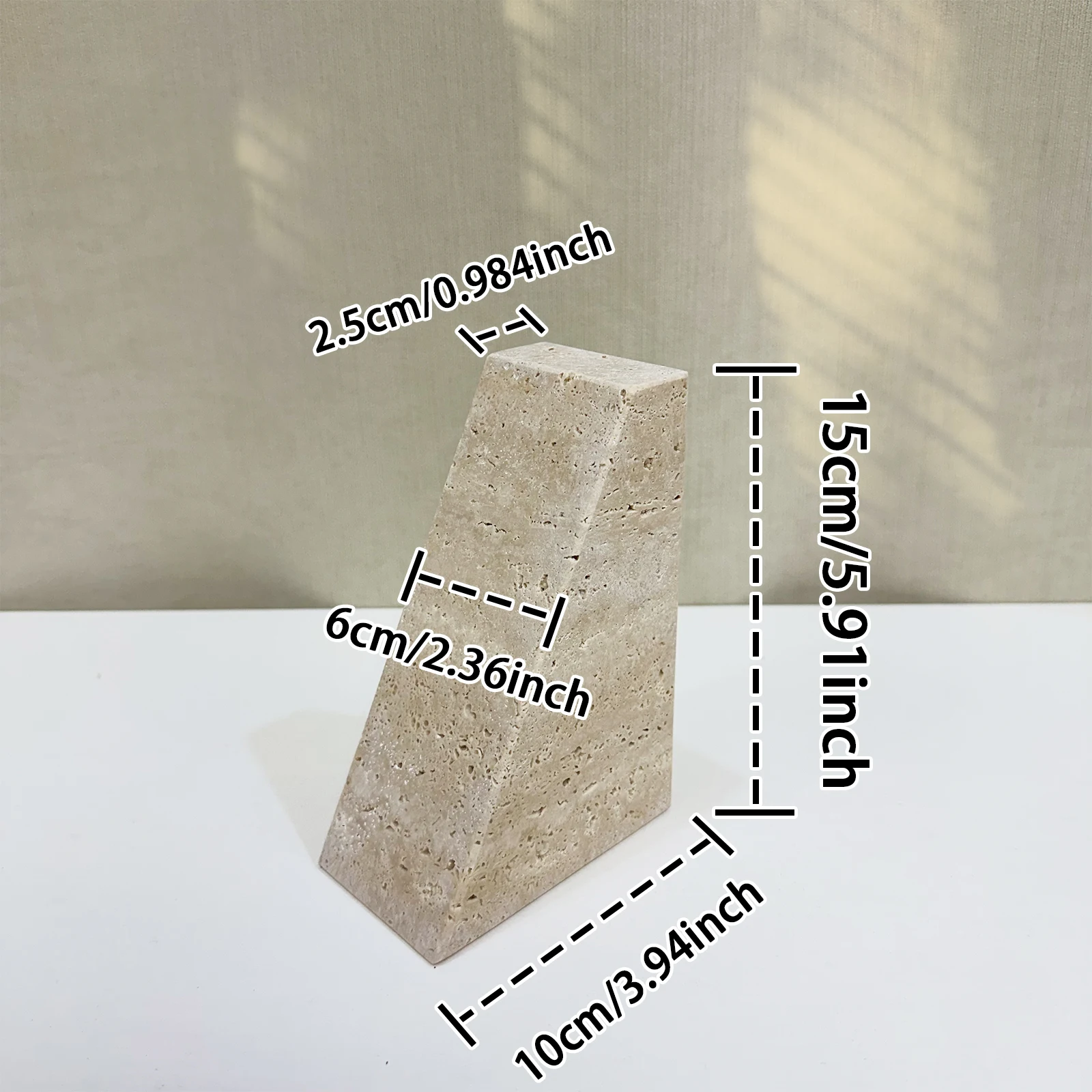 1 Piece Stylish Natural Marble Stone Bookends Modern Decorative Desk Accessories for Home  Living Room, Office & Bookshelf