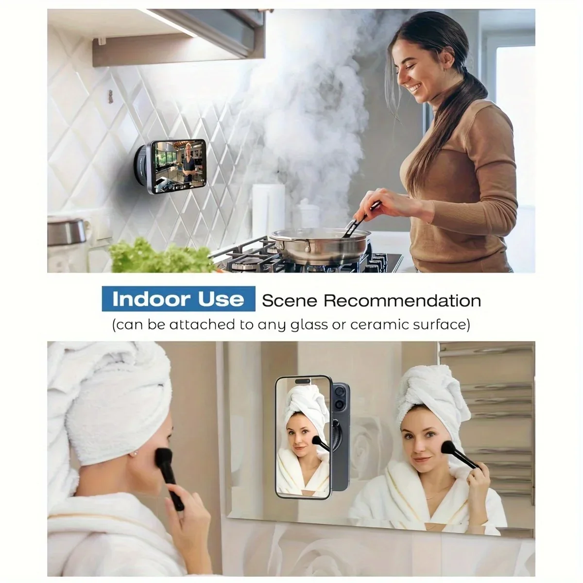 utton Exhaust Vacuum Magnetic car Phone Holder - Portable, Easy to Use Strong Suction Foldable & Stretchable Dual-Sided Adhesion image 6