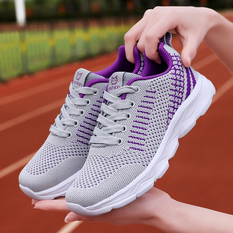 

YRZL Casual Shoes Light Running Sneakers Breathable Lace Up Athletic Shoes for Women Anti Slip Flats Outdoor Travel Walking Shoe