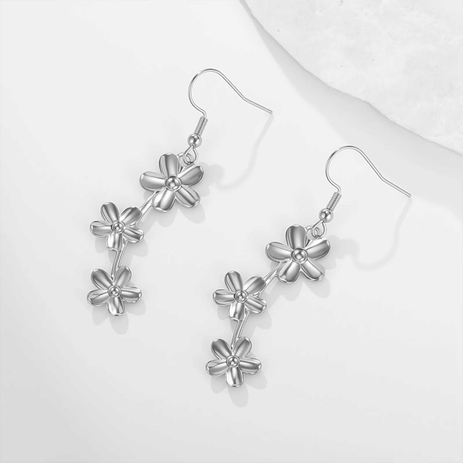 COOLTIME Mode Blume Baumeln Ohrringe für Frauen Edelstahl Gold Farbe Ohrring Schmuck Geschenk Großhandel – Detail 11
