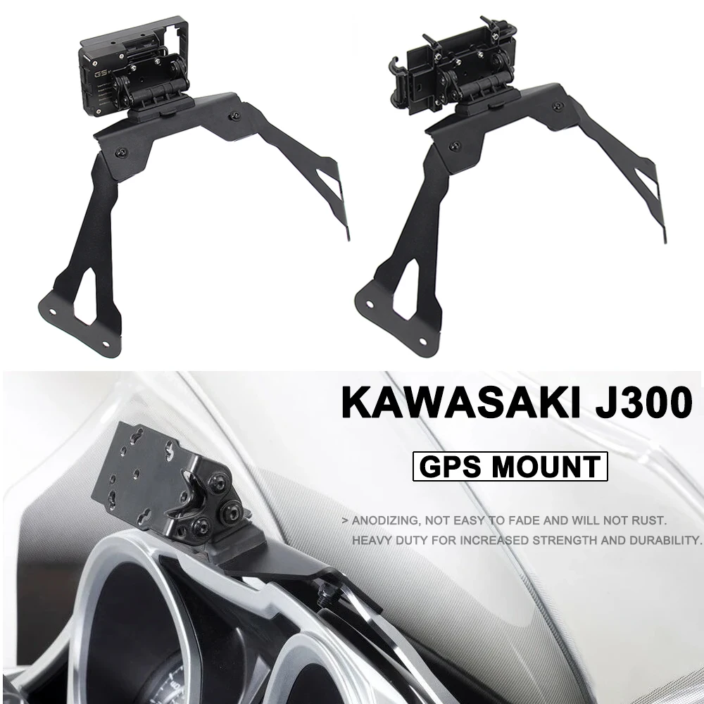 Motorcycle Accessories GPS MOUNT For Kawasaki J300 J 300 Smart Phone Navigation GPS Plate Bracket Adapt Holder Kit 2013 - 2021