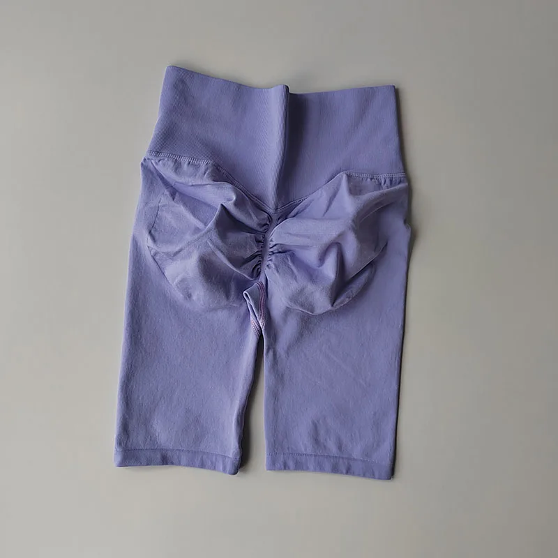 Pfirsichfarbene Fitness-Shorts mit hoher Taille, schnelltrocknend, atmungsaktiv, für das Training, Po-Lifting, eng anliegende Sport-Yoga-Dreiviertelhose – Detail 21