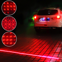 Car Red LED Lamps Laser Fog Light Motorcycle Rear Lamp Vehicle Anti-Collision Rear Light Brake Warning