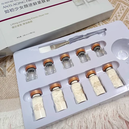 Mascarilla facial milagrosa coreana, Kit de esencia de ácido hialurónico péptido, reparación de estiramiento facial, reafirmante, brillo, líneas finas, cuidado de la piel