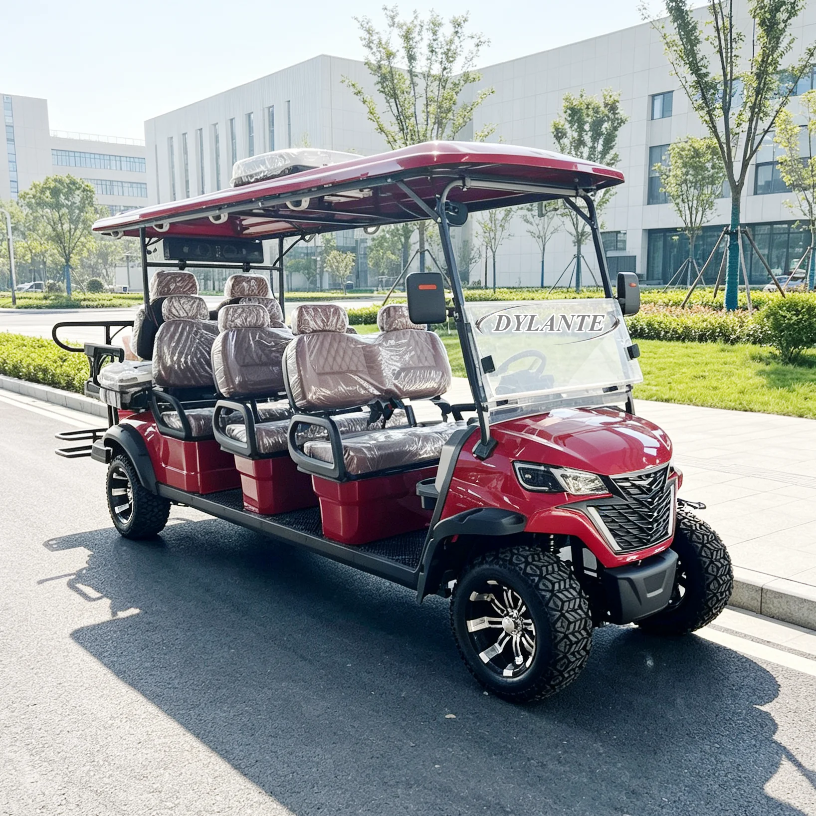 2 4 6 8 Seater Off Road Electric Golf Cart 4 Wheel Drive Lifted Golf Buggy with Roof Windshield for Resort