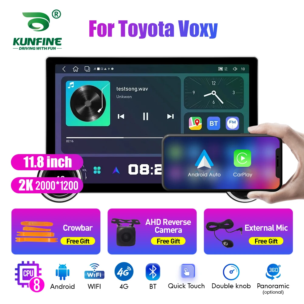 

11.8 Inch 2K Double Knobs 2 Din Car Radio For Honda Voxy Car Radio DVD Multimedia Video Player Android Auto Carplay