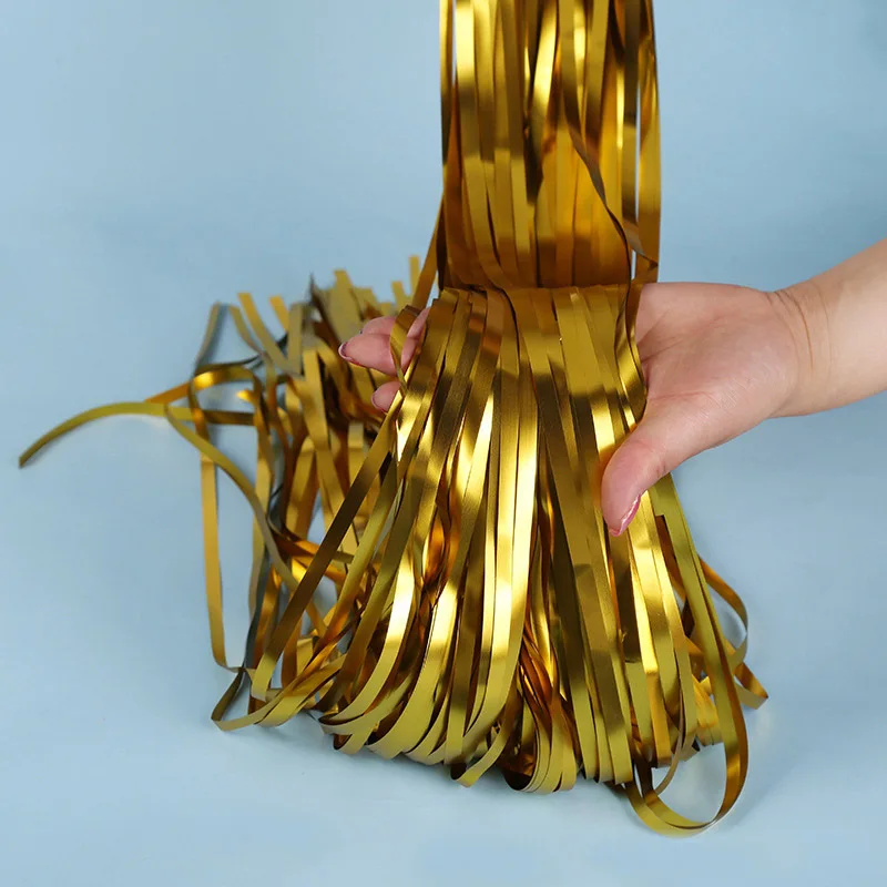 1 borsa da 2 metri sfondo lamina frangia addensata decorazione di compleanno decorazione della stanza di nozze nappa nastro cabina fotografica drappo opaco