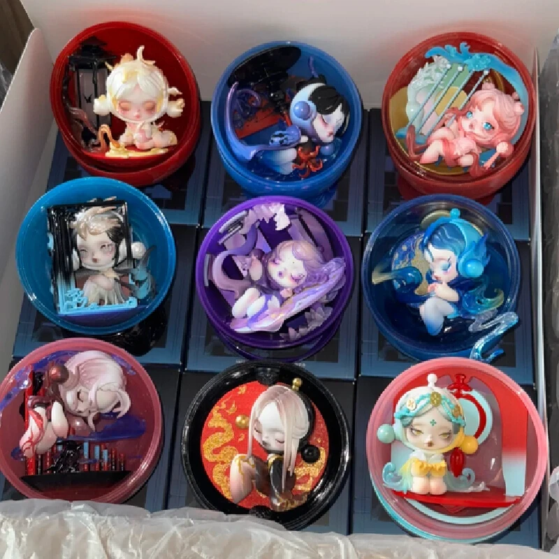 

Genuine Skullpanda The Mirage Series Blind Box Action Figure The Mystical Carousel Lantern Skullpanda Figure Mystery Box Gif