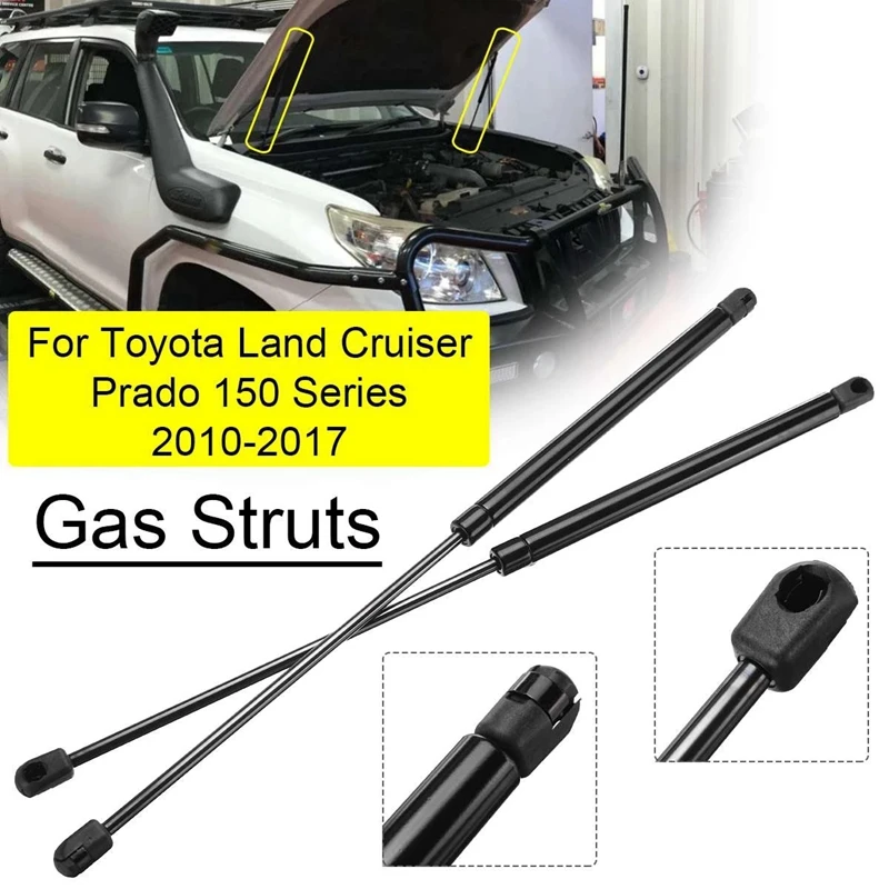 2Pcs Steel Car Bonnet Hood Gas Spring Support Struts 545Mm-420N Shaft For Toyota Land Cruiser Prado 150 Series 2010-2017