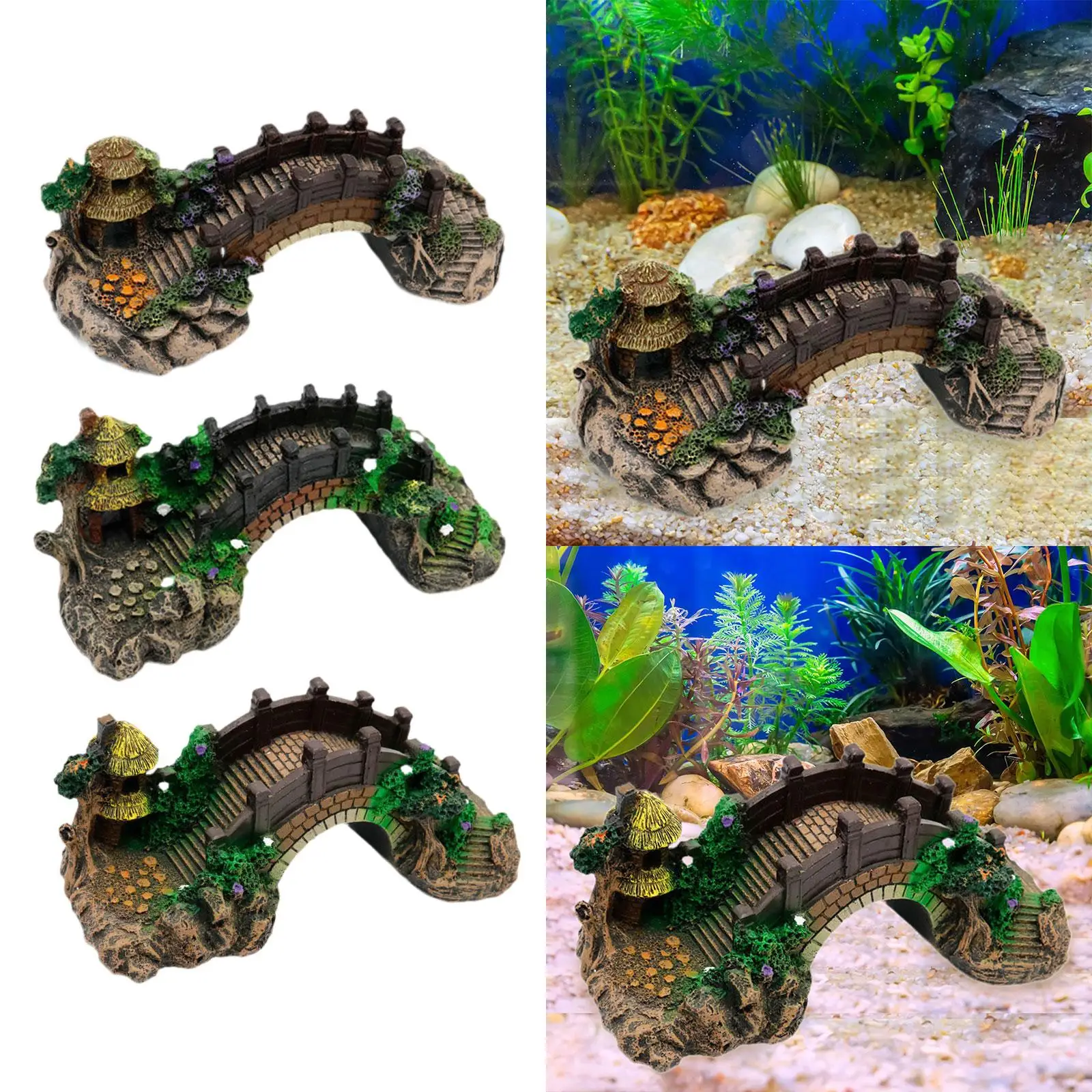 Aquarium Fish Tank Decoration Bridge Ornament Tree Crafts Landscaping Resin