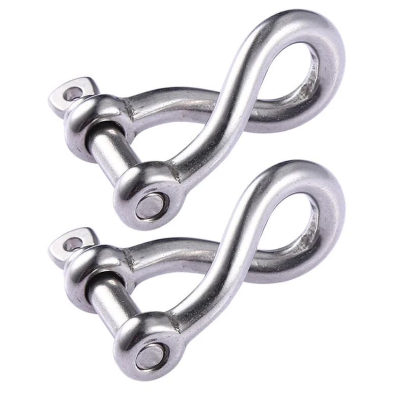 Stainless 12mm Shackle Connection for Chain Coupling Outdoor Gear Towing Mooring Sailboats Deck Equipment Securing Cargo