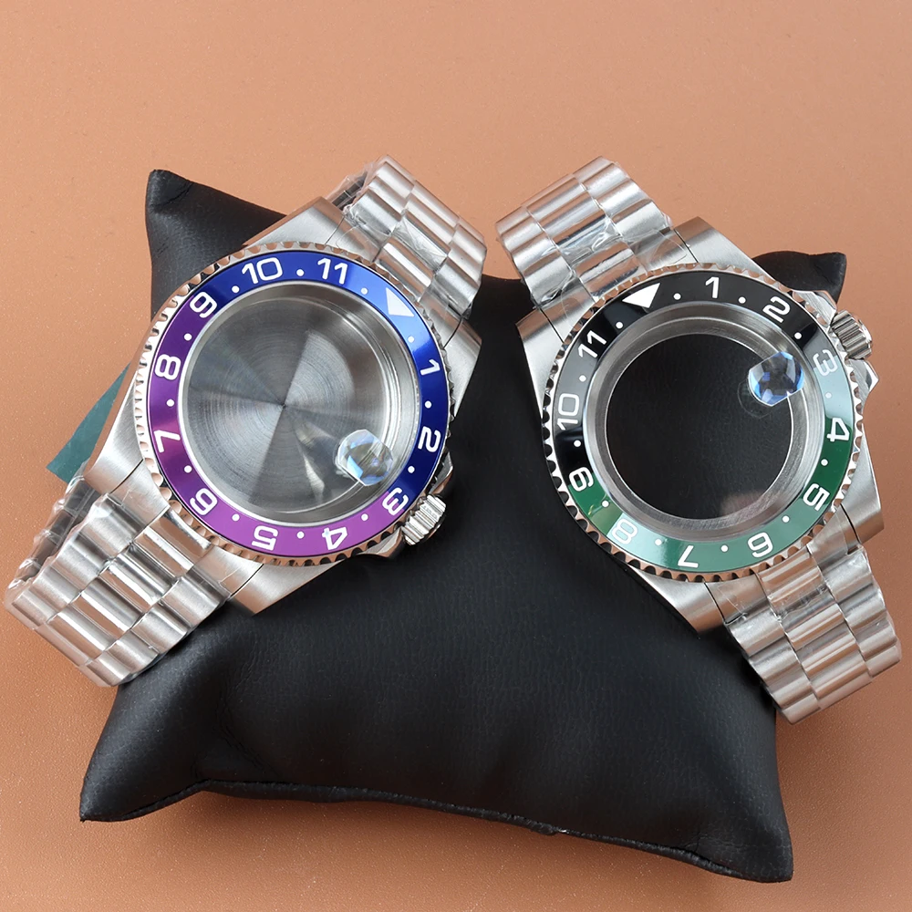 

With Presidential Bracelet 40mm Sapphire glass Watch Case Fit Seiko NH35 NH36 NH34 NH38 Automatic Movement Stainless Steel Case