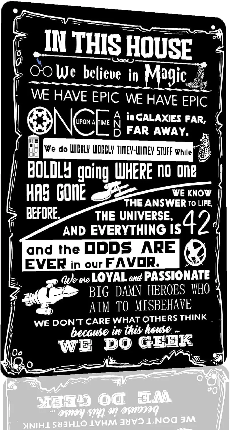 In This House We Believe in Magic Metal Sign Vintage Retro Wall Decor Plaque Poster Wall Decor Home Bar Cafe Club Bedroom 8 sign