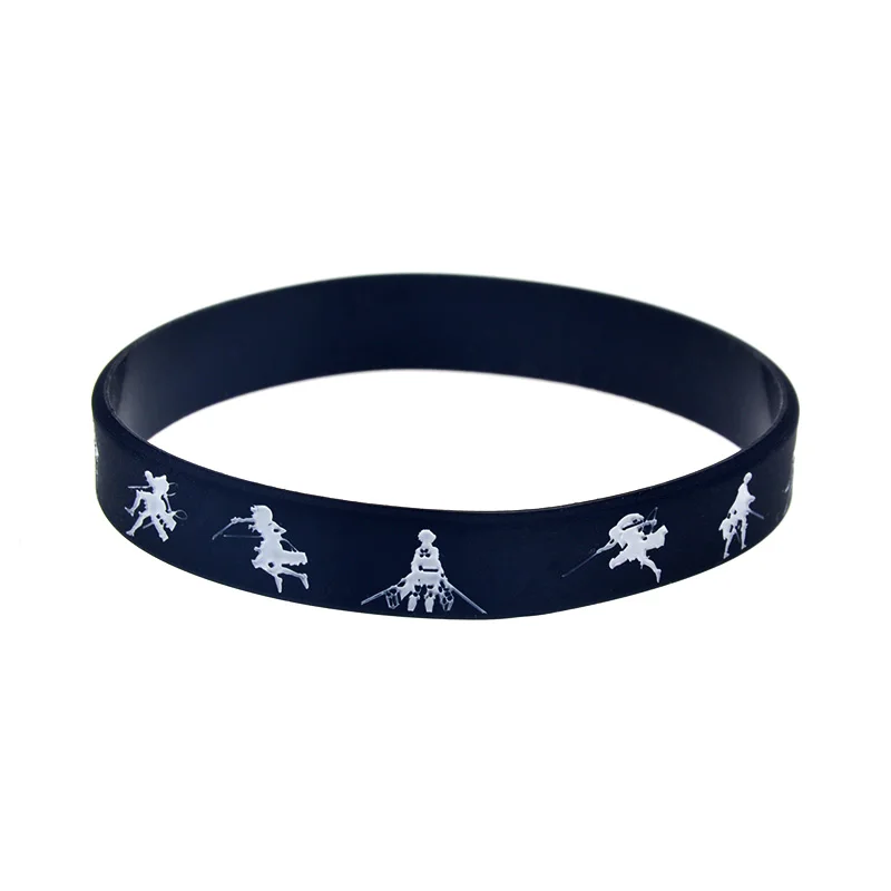 1PC Attack On Titan Silikonkautschuk-Armband Anime Geschenk Erwachsenengröße Armband – Detail 6