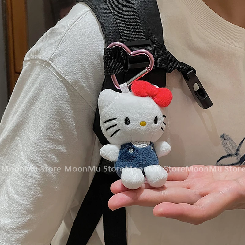 10cm Sanrio Hello Kitty Plush Stuffed Soft Doll Keychain Cartoon Plushies Bag Pendant Accessories Girls Gift Kids Toys