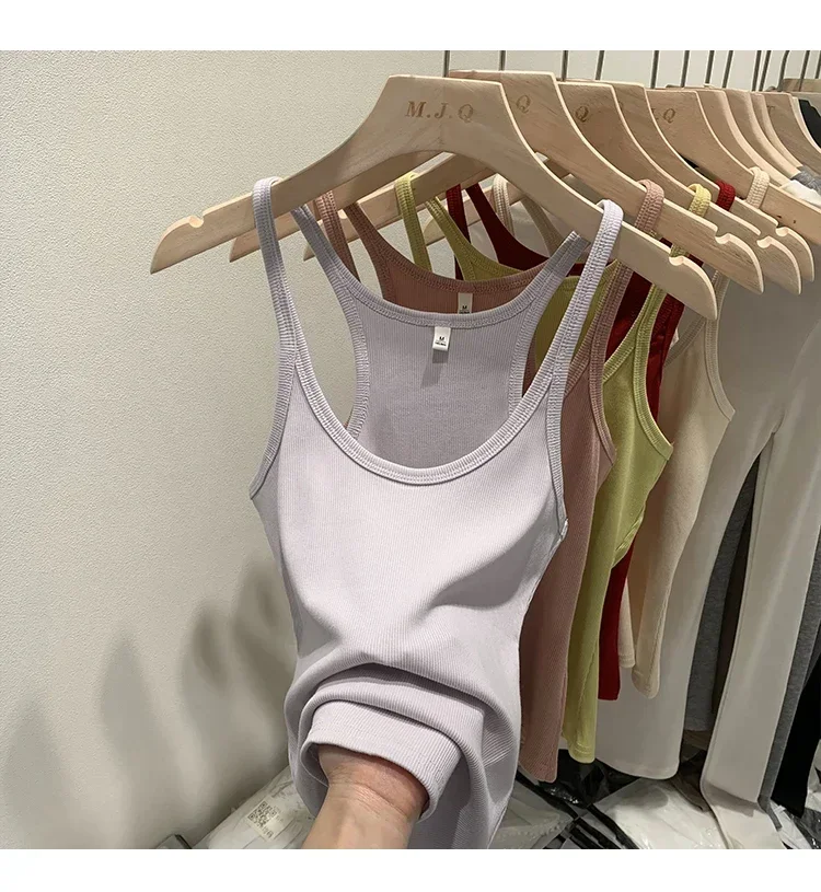 Layering Outerwear Tees 2026 Sommer Y2K Hot Girl Gestricktes Geripptes Damen-Camisole Figurformendes Ärmelloses Tanktop – Detail 21