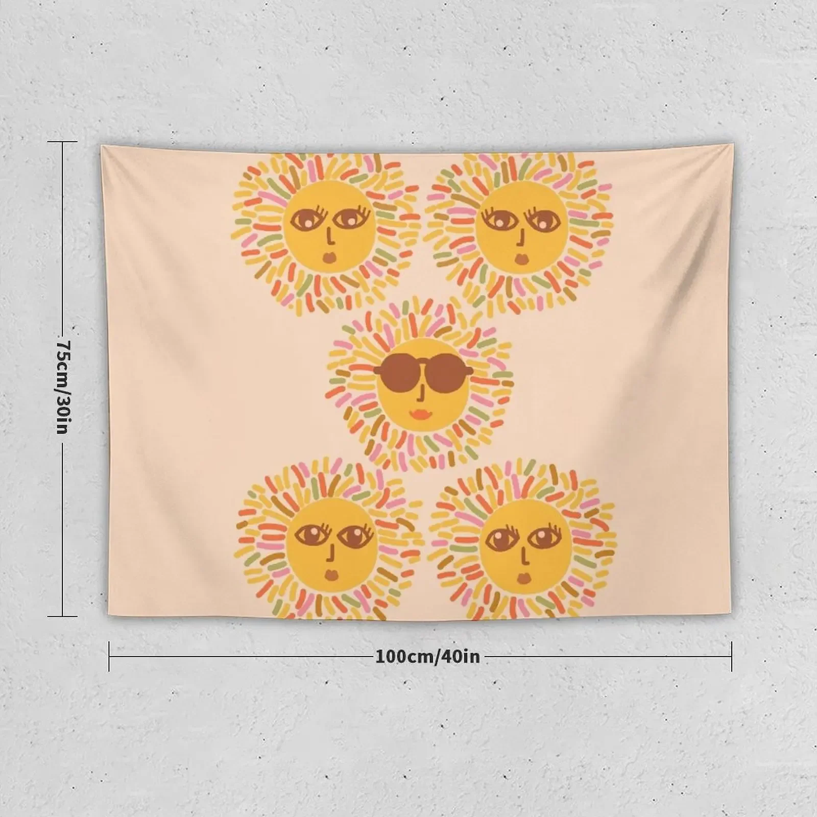 Retro Sunshine Parti - Summer vibes #positivevibes Tapestry Anime Decor Aesthetic Decoration Room Decorator Tapestry