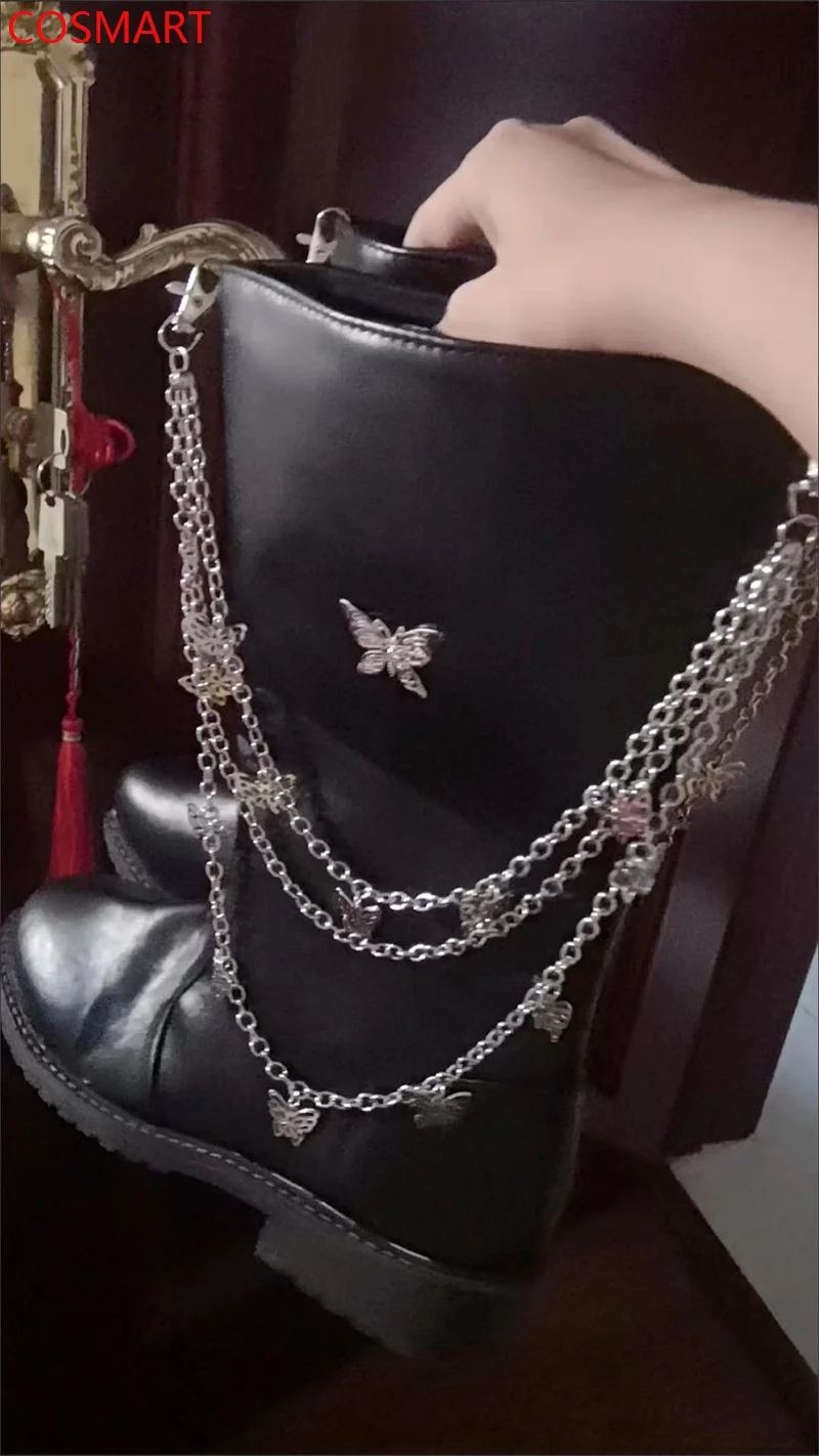COSMART Heaven Official's Blessing Hua Cheng Tian Guan Ci Fu Huacheng Lederstiefel Cosplay Schuhe für Männer 35-40 Jede Größe