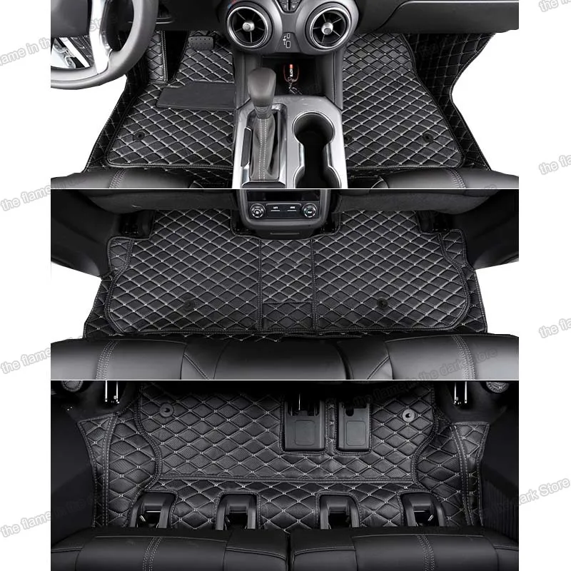 

leather car floor mats for chevrolet blazer 2020 2021 2022 2023 interior cover accessory carpet 5 7 seats auto styling