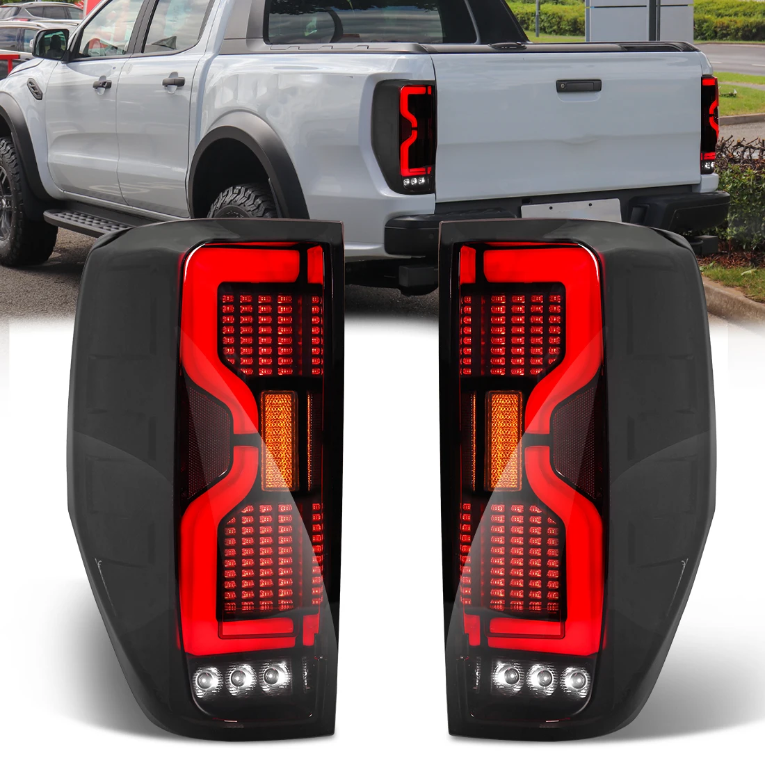 LED Tail Light For Ford Ranger 2012 2013 2014 2015 2016 2017 2018 2019 2020 2021 Taillamp Turn Signal Brake Reverse Driving Lamp