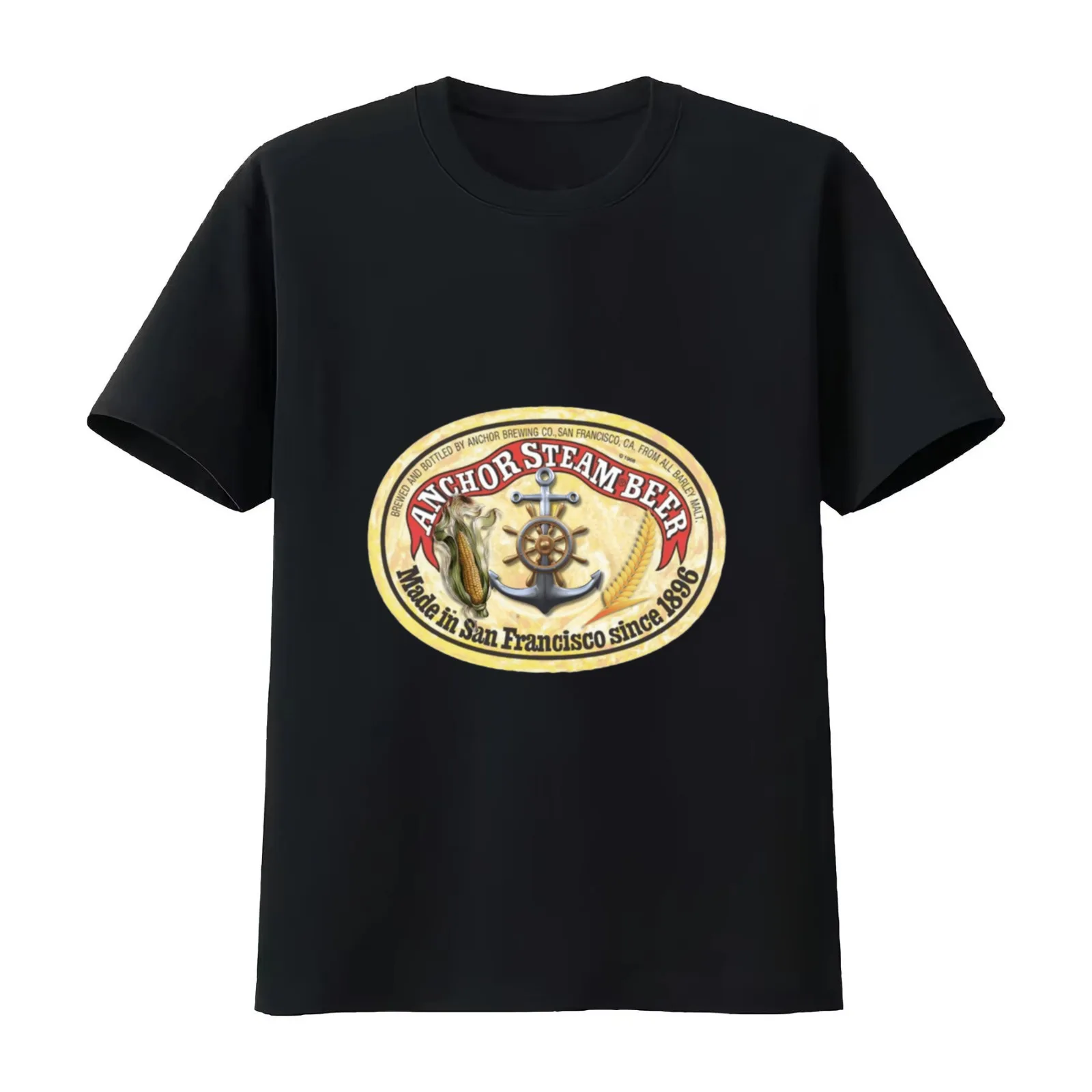 Anchor Steam Beer T-Shirt Summer Casual Cotton Tee Oversized Streetwear Tops Vintage Graphic Print Loose Fit Short Sleeve