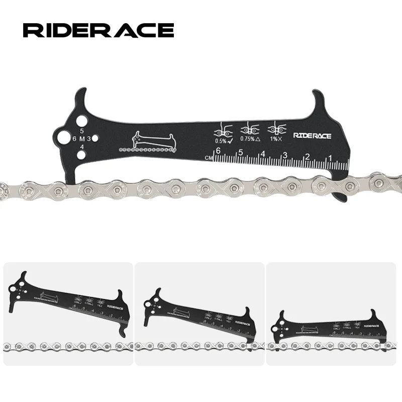 Fahrradketten-Prüfgerät aus Aluminiumlegierung, Verschleißanzeige für Rennräder, Reparaturwerkzeug, Kettenmesslehre für Radfahrer