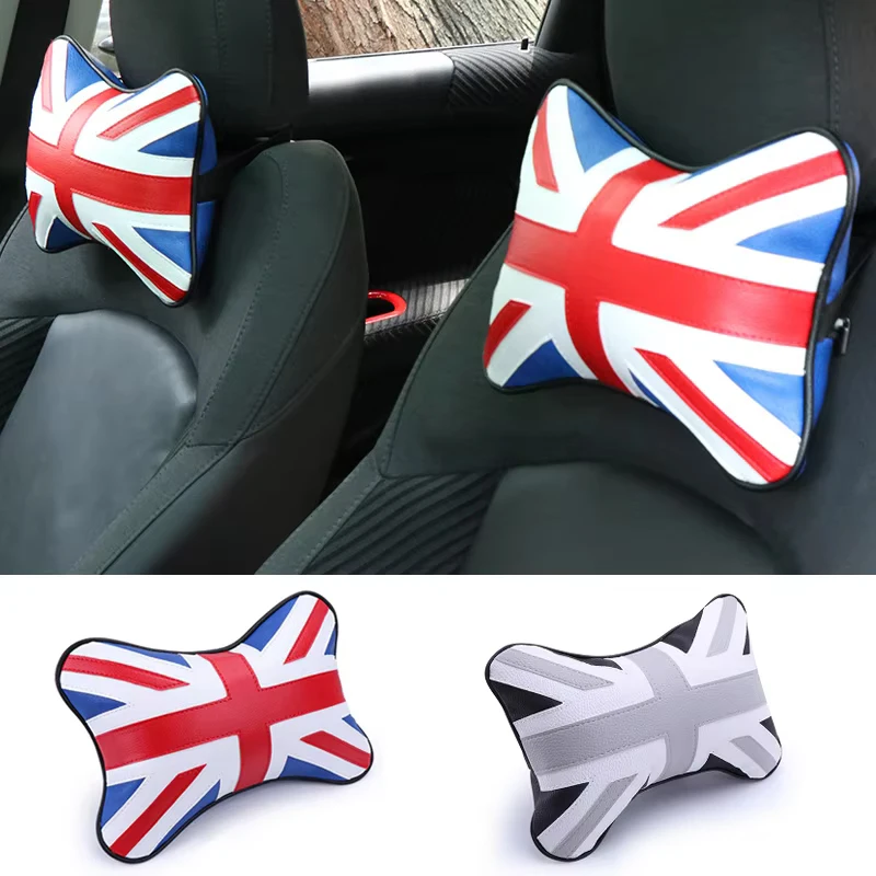 

1Pcs Car PU Leather Seat Breathable Pillow Neck Headrest For MINI COOPER S F56 R56 R50 F60 R60 F55 JCW Auto Interior Accessories