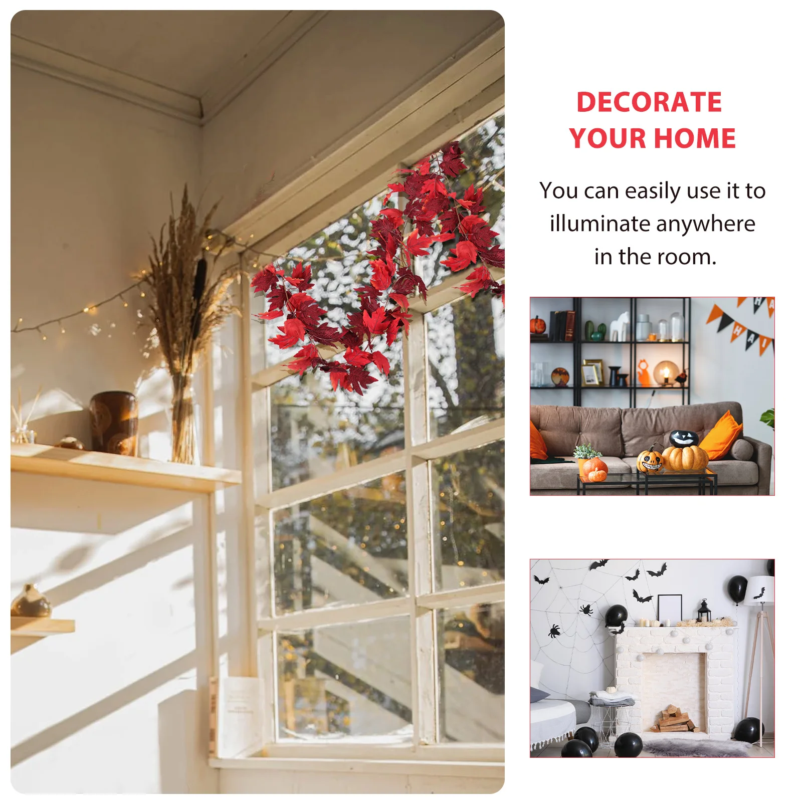 

2Pcs Fake Maple Leaf Scene Decor Realistic Artificial Leaf Ornament for Indoor Outdoor Home Decoration Scene Decor