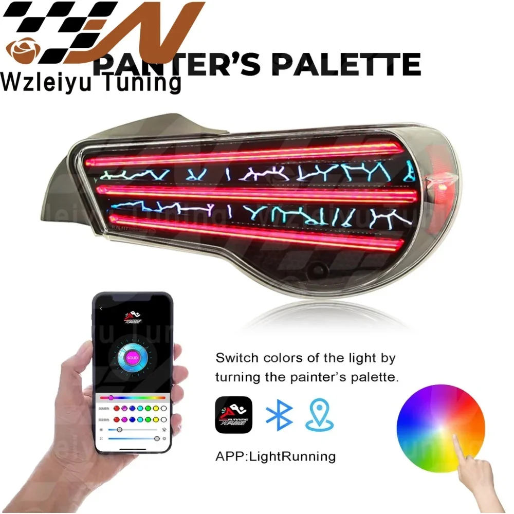 Wzleiyu LED RGB Conjunto de lâmpadas traseiras Subaru BRZ para FT86 GT86 TRD 2012-2020 Luzes traseiras automáticas