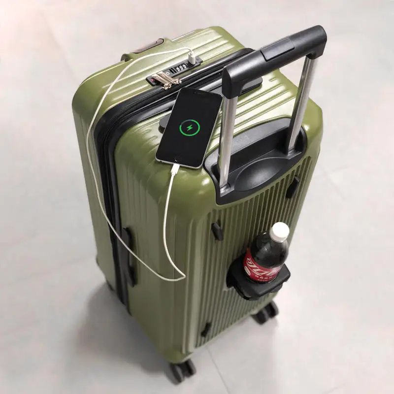 New USB charging luggage large capacity pull rod box 24/28 " carry on fashion trolley suitcase extensible camouflage black case