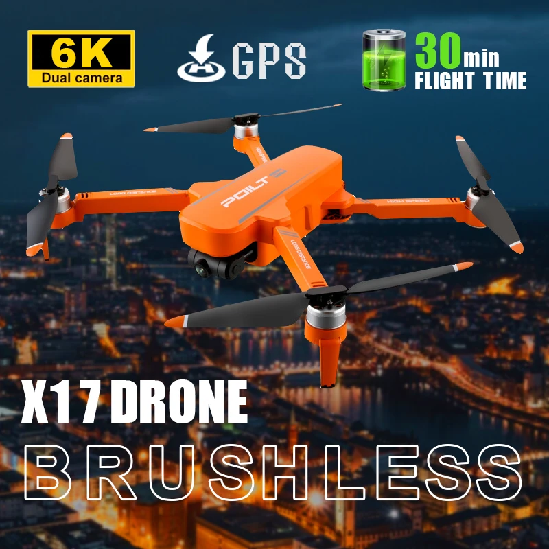 JJRC X17 Drone With 6K HD 2-Camera GPS 360° Obstacle Avoidance 3-Axis Gimbal Drone 5G WIFI FPV  Aircraft RC Quadcopter Toy