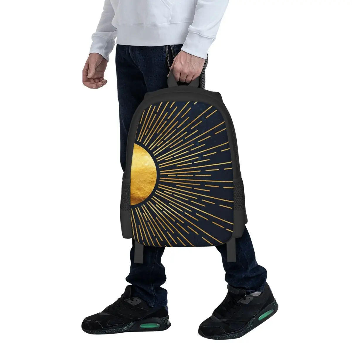 Blue And Gold Student Backpack School Bag Hiking Travel Daypack for Men Women Fashion Bookbag Shoulder Bags