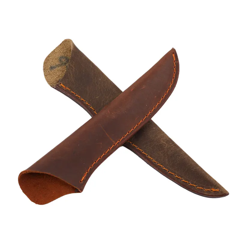 C 1pc New Cowhide Leather Sheath For Straight Knife Cowhide Leather Case For Fruit Knife
